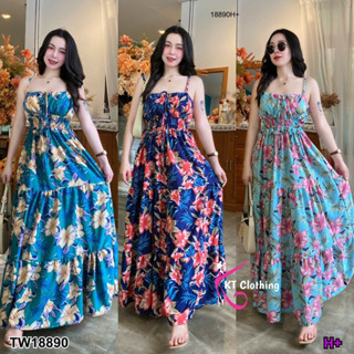 TW18890 Maxi Dress เดรส สายเดี่ยว