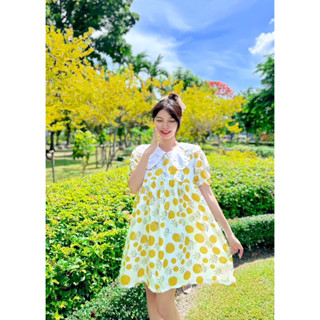 💛🤍💛Yellow Sakura Dress💛🤍💛ป้ายypy