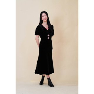 SP334 : Black Velvet Sweetheart Dress