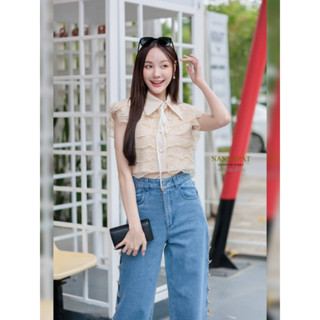 Nannapat setเสื้อลูกไม้มาพร้อมกางเกงยีนส์