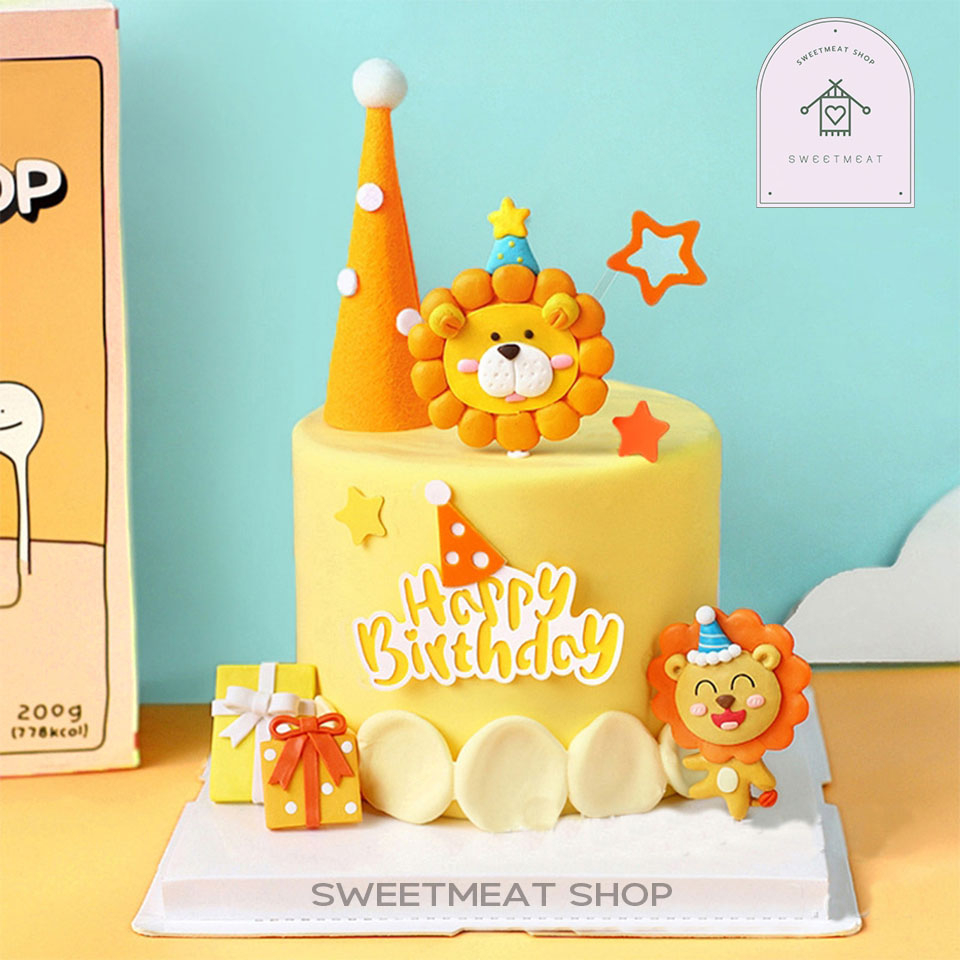 ตุ๊กตาปัก สิงโต โมเดลปัก ตรีมสัตว์ ป้ายHBD ของตกแต่งเค้ก 126 1062 1087 1213 1911 2048 2049 2050 2051 2052 2053 2054