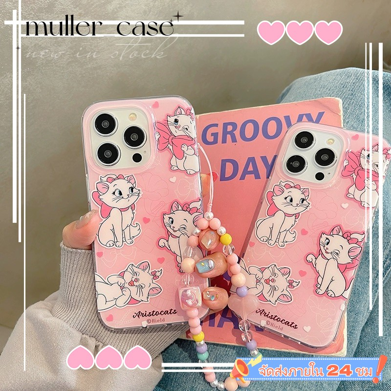 จัดส่งภายใน 24 ชม เคสไอโฟน 11 14 Pro Max น่ารัก แมว ป้องกันการตก รุ่นโซ่ เคส iphone 12 13 Pro Case for iPhone