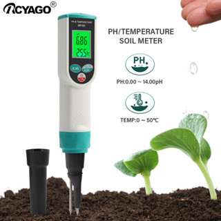 RCYAGO เครื่องวัดอุณหภูมิดิน, เครื่องวัดดินค่า PH Meter,ตัวทดสอบมิเตอร์ดินค่า PH ดิจิตอล HD สำหรับดินค่า PH