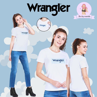 WRANGLER แท้  ผลิต ปี 2564  เสื้อยืดแขนสั้น รุ่น WR S172R201 WHITE เสื้อผ้าผู้หญิง