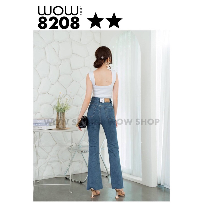 WOW8208 กางเกงยีนส์ขาม้า ขาม้าสวยสะพรึง ยีนส์ยืด กระเป๋าด้านหน้า - รูปที่ 3