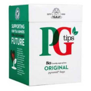 PG Tips The Original Tea 80 Pyramid Bags พีจี ทิปส์ ออริจินอล ชาดำอบแห้ง 232 กรัม (บรรจุ 80 ซอง)