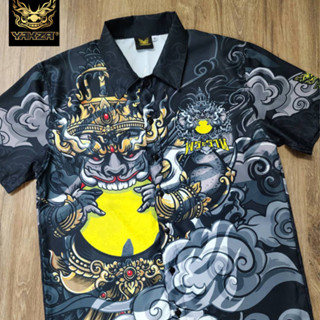 YAKZA hawaii 004 SET เสื้อเชิ้ต ฮาวาย + กางเกงขาสั้น ลายพระราหู ทรงตรง แห้งไวไม่ร้อน