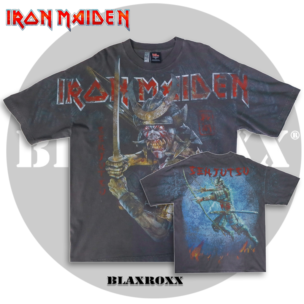 BLAXROXX | IRON MAIDEN® | [IRM027-LA] | เสื้อยืดคอกลม แขนสั้น | สกรีนลายคมชัด ไม่หลุดลอก | Los Angeles Apparel