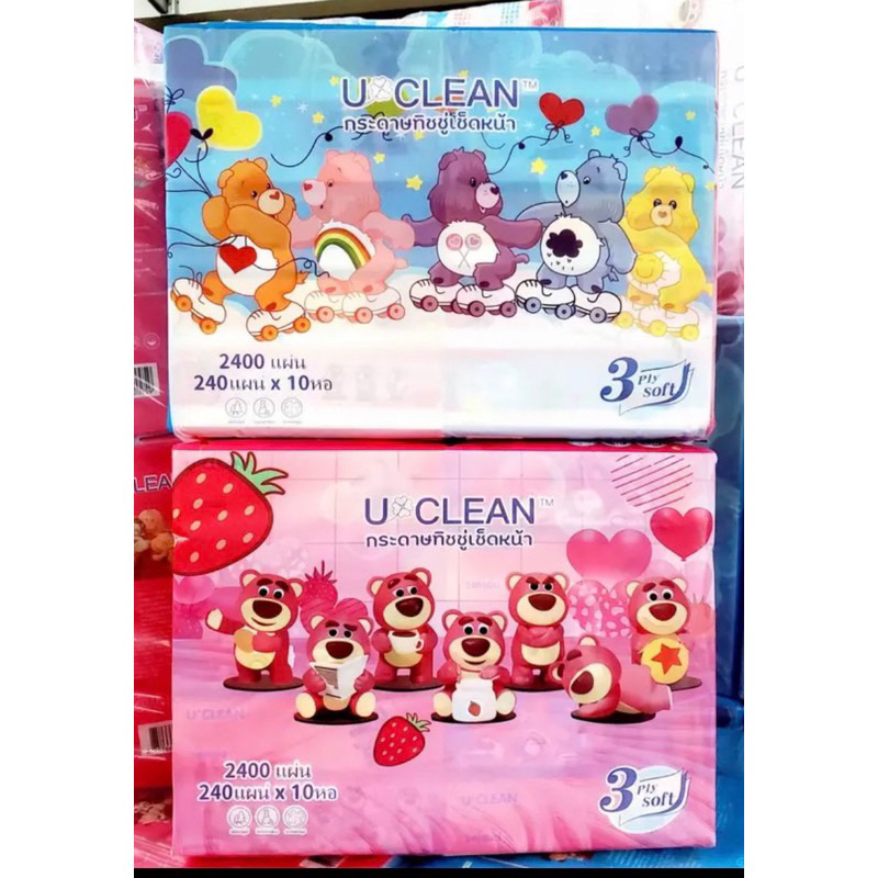 [ 1 หิ้ว ] ทิชชู่หนานุ่มแบบยาว ลายการ์ตูนน่ารัก หนา3ชั้น (1แพค/10ห่อ) กระดาษทิชชู่ ทิชชู่เช็ดหน้า 240 แผ่น