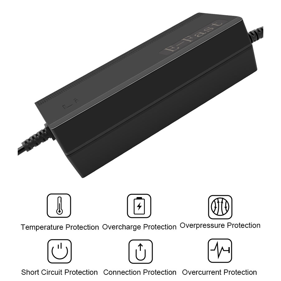 เครื่องชาร์จแบตลิเธียม Li-ion/LiFePO4 12-72v 2A ปลั๊ก DC5.5*2.5 มีพัดลม สำหรับชาร์จ E-bike ลำโพงบรูทูธ แผงวงจรคุณภาพ - รูปที่ 5