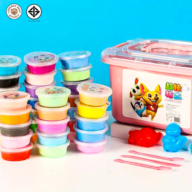 ดินเบาเกาหลี แป้งปั้น แป้งโดว พร้อมกล่องเก็บและอุปกรณ์ปั้น 1ชุด 12สี ปลอดภัยต่อเด็ก ไม่มีสารพิษ - รูปที่ 2