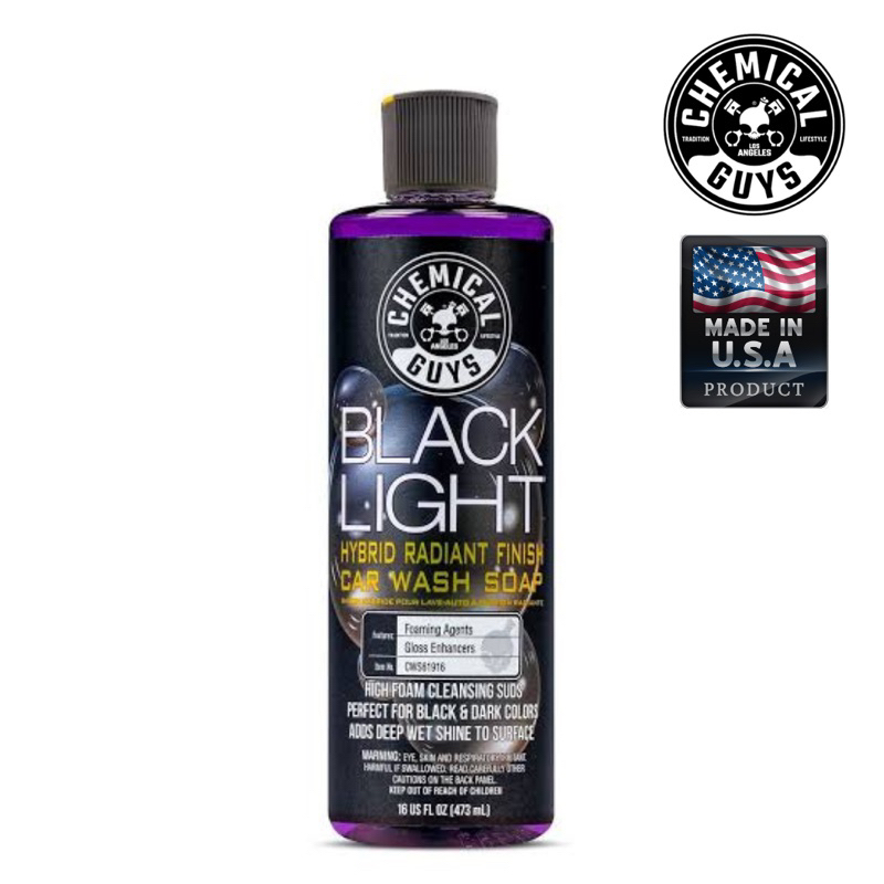 (ของแท้ %) Black Light Shampoo (16 oz) chemicalguys แชมพูล้างรถยนต์