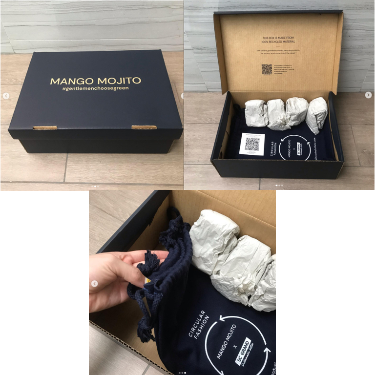 กล่อง กล่องใส่รองเท้า แบรนด์ MANGO MOJITO ของแท้ ใบใหญ่