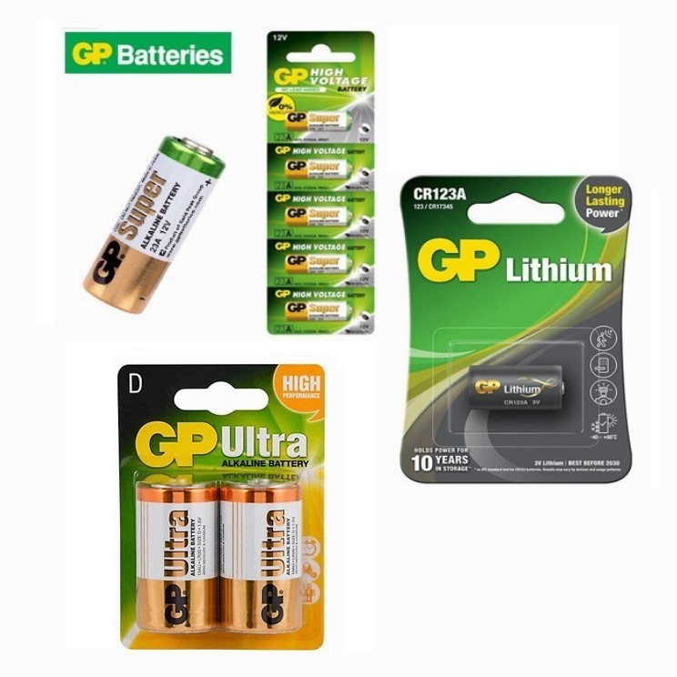 GP Lithium Battery CR123A /CR2 /4A /9V/476A /14AU-2U2 Size C/GP13AU-2U2Size D นำเข้าโดยบริษัทจีพี แบ