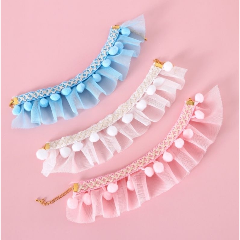 (A10)ปลอกคอเจ้าหญิงสำหรับสัตว์เลี้ยง (*พร้อมส่งจากไทย!!) สีสวย งานตรงปก สไตล์คุณหนูสุดๆ