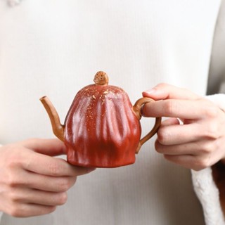 Yixing exquisite purple clay pot, pure handmade pot, pumpkin pot, bionic teapot, lotuspot, literary flower ware teapot