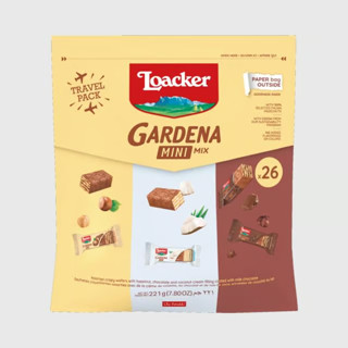 Loacker Gardena Mini Mix Travel Pack 1 ห่อ มีจำนวน 36 ชิ้น มี 3 รส น้ำหนัก 221 กรัม