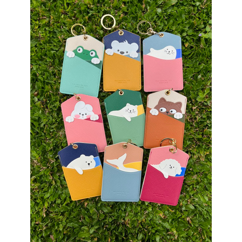 🌈💦 Card Holder 07 กระเป๋าใส่บัตร พวงกุญแจใส่บัตรได้ 3 ช่อง มี 9 ลาย น่ารักมากๆจ้า