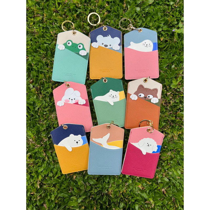 🌈💦 Card Holder 07 กระเป๋าใส่บัตร พวงกุญแจใส่บัตรได้ 3 ช่อง มี 9 ลาย น่ารักมากๆจ้า