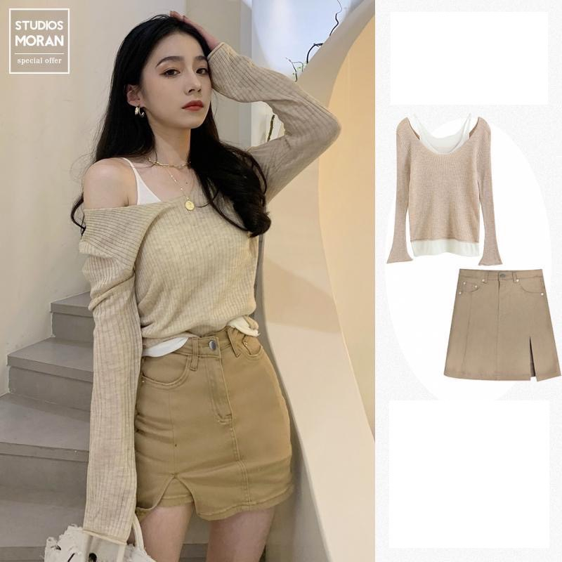 MYGIRLSHOP.THเสื้อเปิดไหล่ ผ้าจะเป็นไหมพรมร่อง สายคล้องคอ คาดคอเก๋ๆ ไม่ซ้ำใคร773