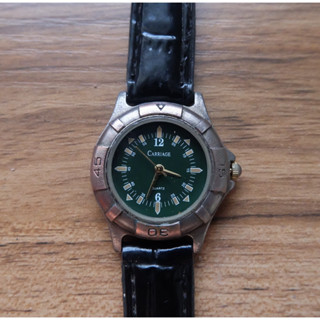 นาฬิกา Timex Carriage Lady Watch Size 28mm สีเงิน มือสอง ของแท้