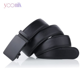 Yoonik เข็มขัด สีดำ สไตล์เรียบหรู หัวล็อคอัตโนมัติ เหมาะสำหร…
