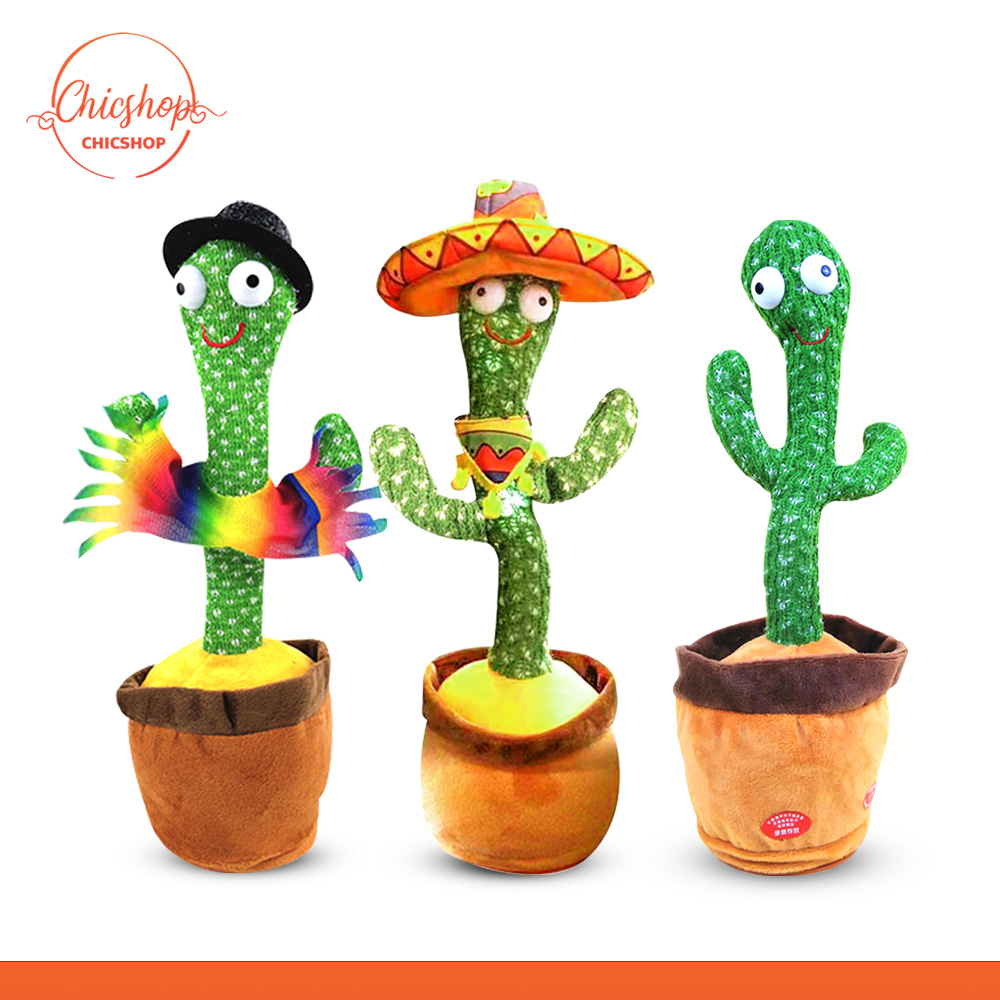 chishop กระบองเพชรเต้นได้ พูดได้ cactus can dance ตุ๊กตาอัดเสียง มีเพลง เต้นได้