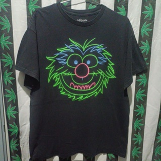 เสื้อยืดมือสอง ต่างประเทศ การ์ตูน The Muppets ลายเรืองแสง Size XL.อก24/ยาว29.5