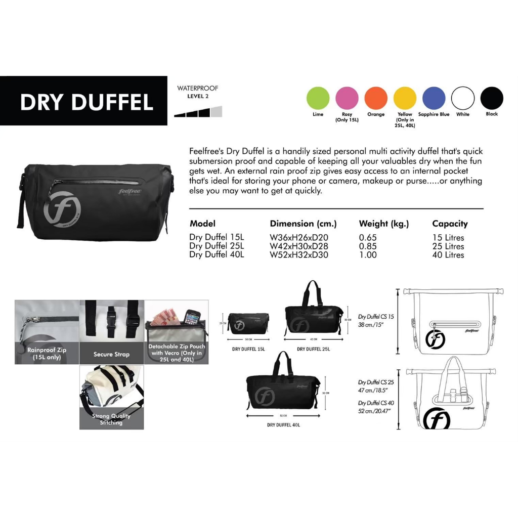 [โปรโมชั่น] FEELFREE DRY DUFFEL CS 15  กระเป๋าสะพายข้าง กันน้ำ พรีเมี่ยม