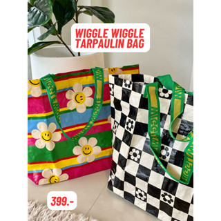 โค้ดลดสูงสุด 50บาท แท้💯 Wiggle Wiggle Tarpaulin bag กระเป๋าพลาสติก กระเป๋าshopping ถุงพลาสติก ถุงผ้ารักษ์โลก