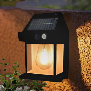 ไฟติดผนัง โซล่าเซลล์ โคมไฟติดผนัง ไฟเซ็นเซอร์ ไฟสวน solar light โคมไฟวินเทจ
