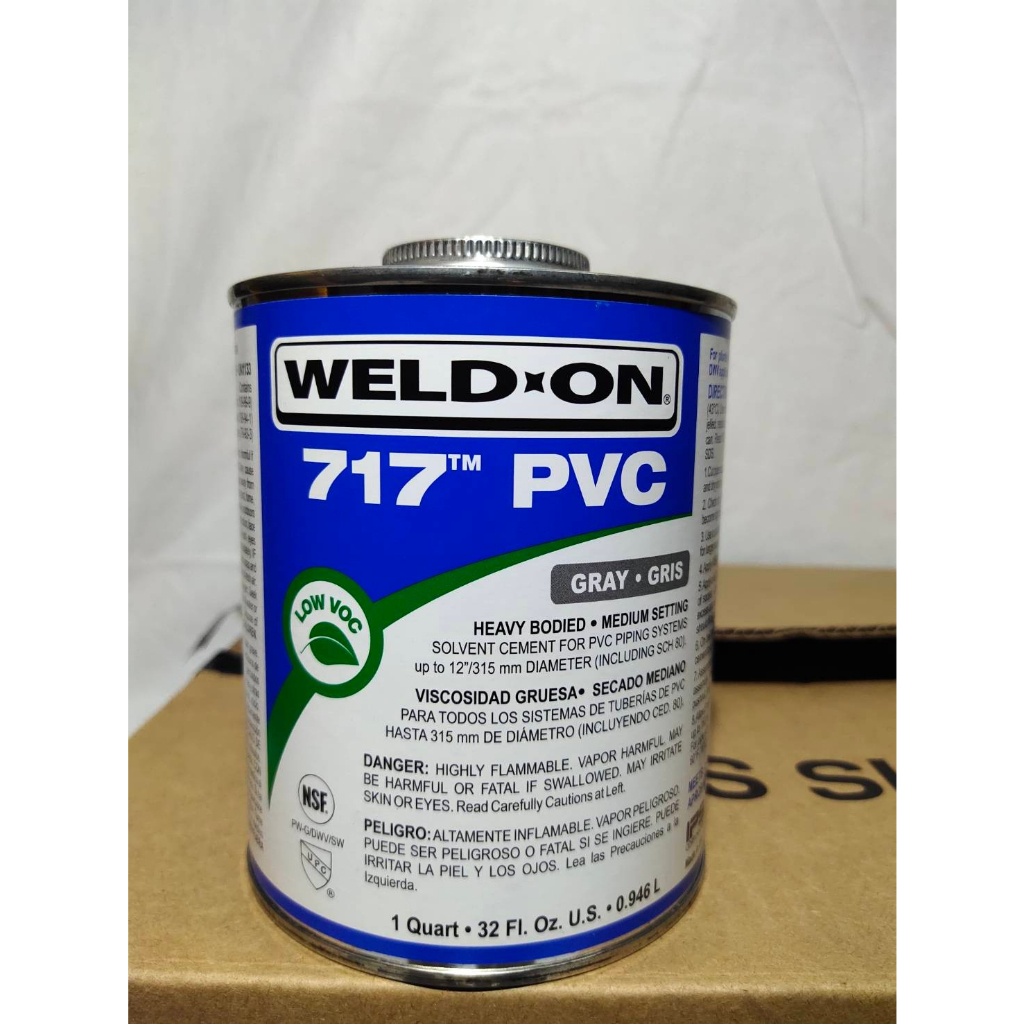 กาวทาท่อ WELD ON 717 PVC, UPVC GREY ขนาด 0.946 L.