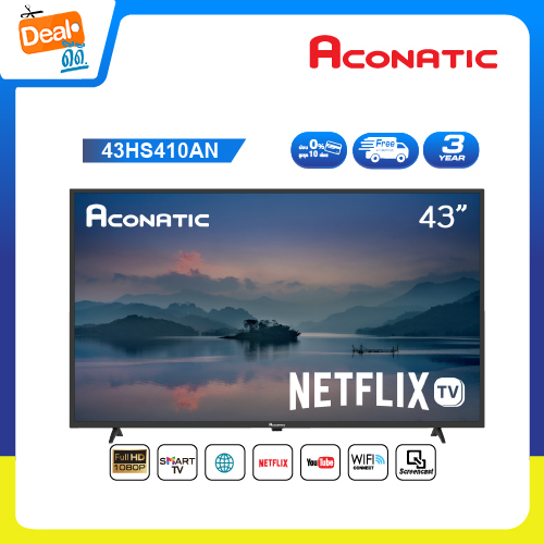 [2023 New Netflix TV] Aconatic LED Netflix TV Smart TV HD (Netflix v5.3) สมาร์ท ทีวี ขนาด 43 นิ้ว รุ่น 43HS410AN (รับประ