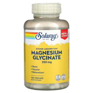 แมกนีเซียม High Absorption Magnesium Glycinate 350 mg, 120 VegCaps ,Solaray