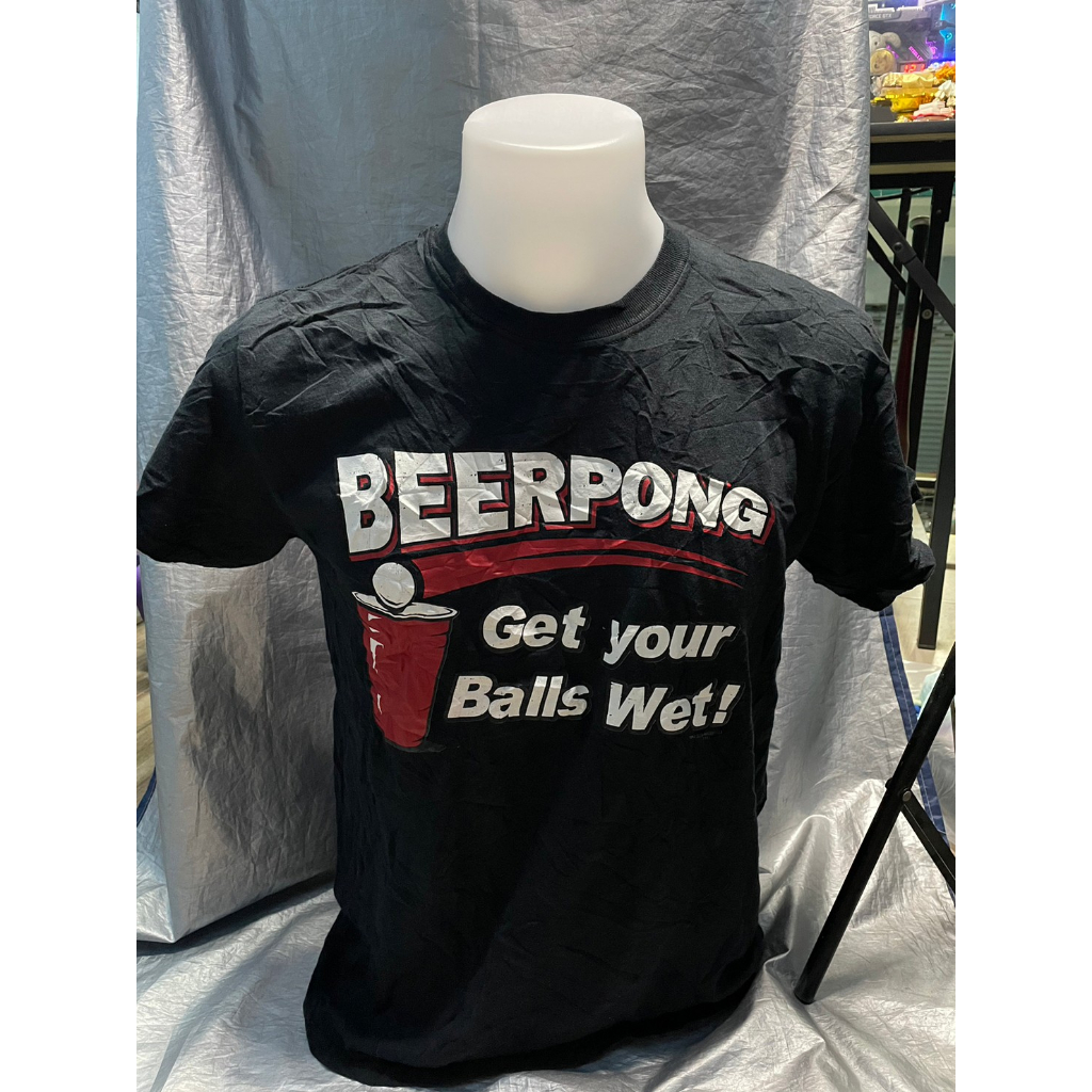 เสื้อยืดมือสอง สกรีน BEERPONG Get your Balls Wet! สภาพดี