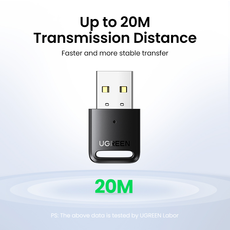 UGREEN รุ่น 90225 USB Bluetooth 5.3 Adapter Receiver Transmitter ตัวรับ-ส่ง สัญญาณบลูทูธ