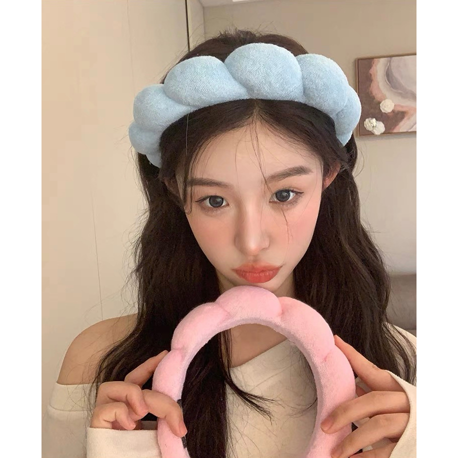 คาดผมลายเรียบๆคาดผมลายก้อนเมฆคาดผมสวยๆพร้อมส่งคาดผมนิ่มๆใส่สไตล์คุณหนู