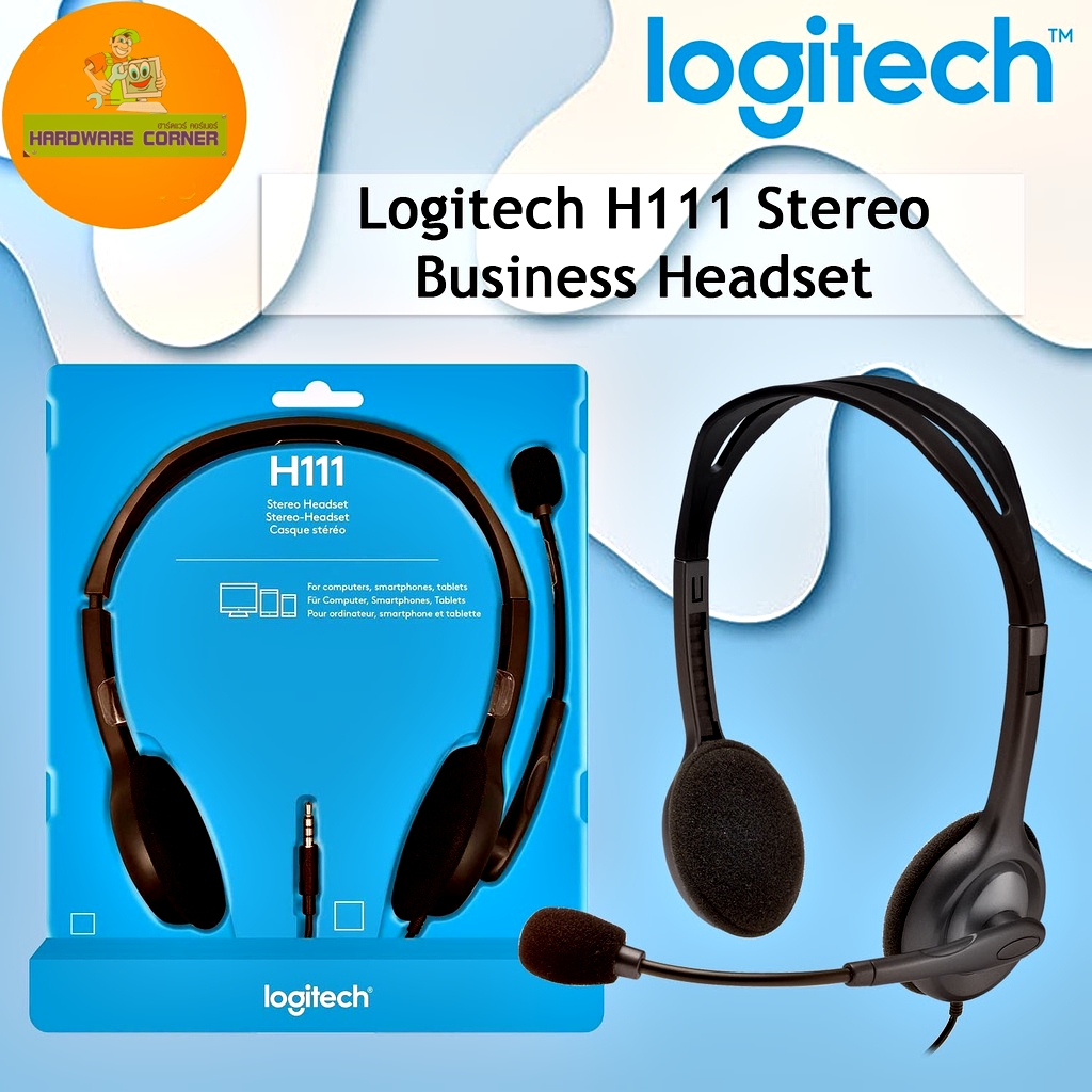 🔥ขายดีส่งไว🔥⚡️หูฟังสเตอริโอ⚡️Logitech H111/H110/H151 Stereo Headset With Microphone 3.5mm ของแท้ ราคาถูกๆ 1Y.