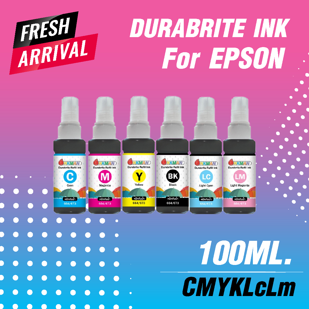 น้ำหมึกกันน้ำ 100ml หมึกเติมเครื่องพิมพ์สติกเกอร์ ทำฉลากสินค้าเอง (Pigment Ink ยี่ห้ออิงค์แมนแท้100%)