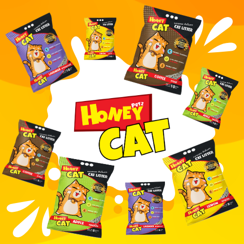 ฮันนี่แคต Honey Cat ทรายแมวหอม หนึ่งในใจแมว 5ลิตร ตะกร้านี้กดเลยทีละถุงน๊า