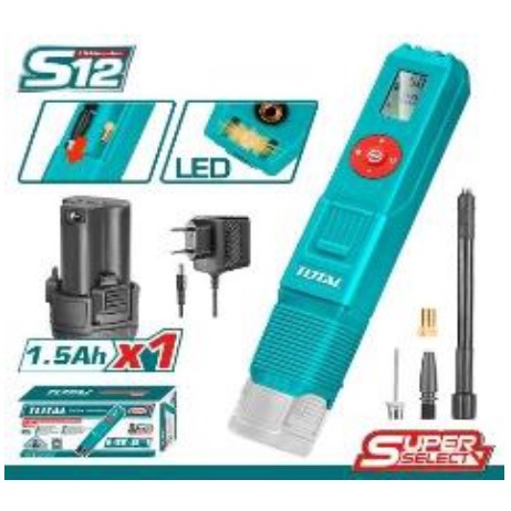 ปั้มลมมินิ12V Total TACLI12011 TOTAL ครบชุดพร้อมแบต พร้อมที่ชาร์จ