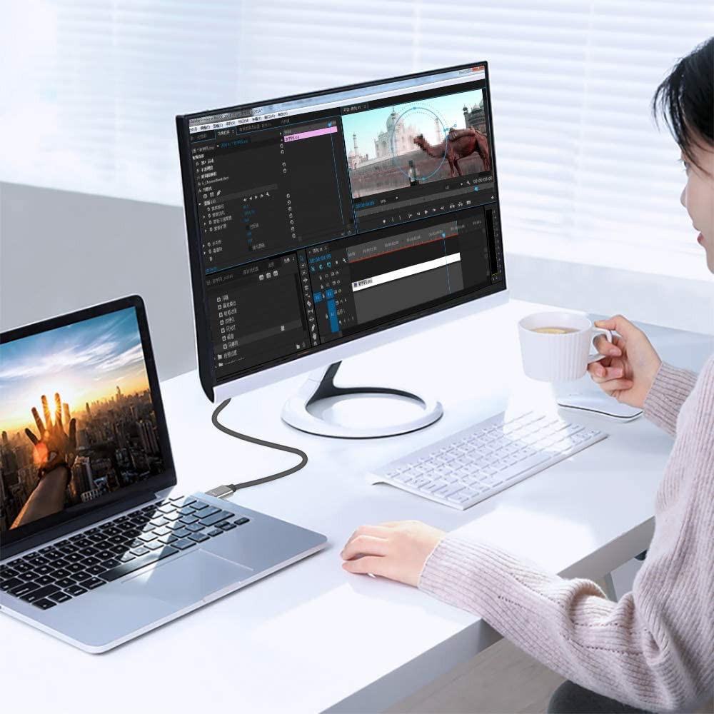 USB-C Type C USB 3.1 to Display Port DP 8K HDMI อะแดปเตอร์แปลงสายเคเบิ้ล 1.8M
