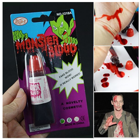 พร้อมส่ง เลือดปลอม ของเล่นเด็ก ฮาโลวีนHalloween เลือดปลอม แผลปลอม สำหรับงานปาร์ตี้