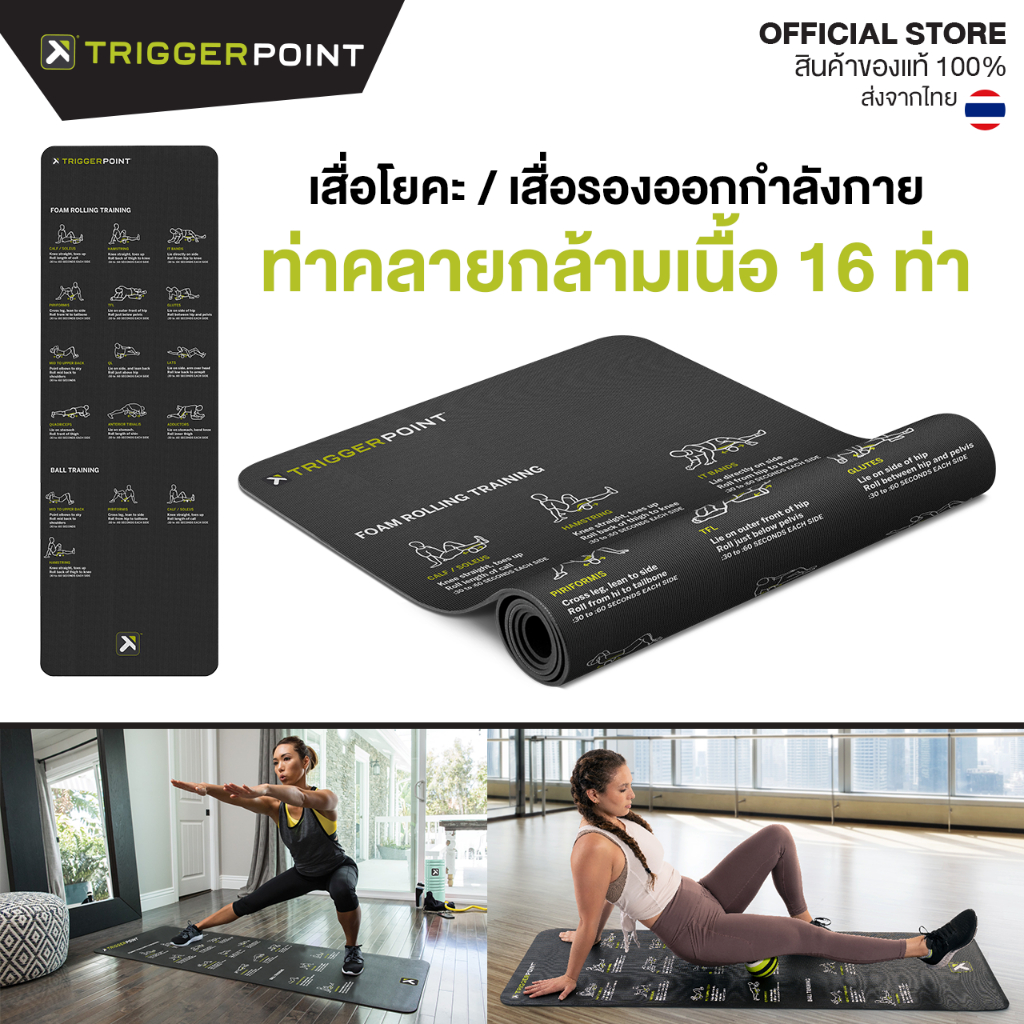 TGP - Mobility Mat เสื่อโยคะ เสื่อรองออกกำลังกาย มีท่ายืดคลายกล้ามเนื้อ 16 ท่า ออกแบบโดยโค้ชมืออาชีพ