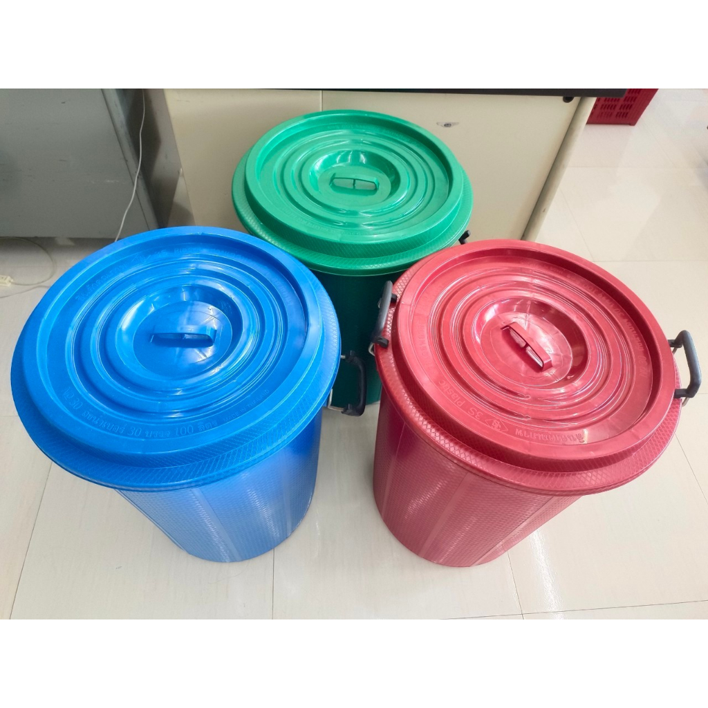 ถังน้ำพลาสติก 100ลิตร พร้อมฝา หูล็อก เบอร์ 30 แข็งแรง ทนทาน ล็อคแน่น 3S Plastic พร้อมส่ง