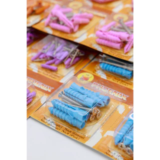 พุกพลาสติก **10ชิ้น ยกแผง** พร้อมน๊อต เบอร์ 5,6,7,8 และ 10 ตรา PHOENIX (ราคาต่อ 1 แผง) พุ๊กพลาสติก ปุ๊ก