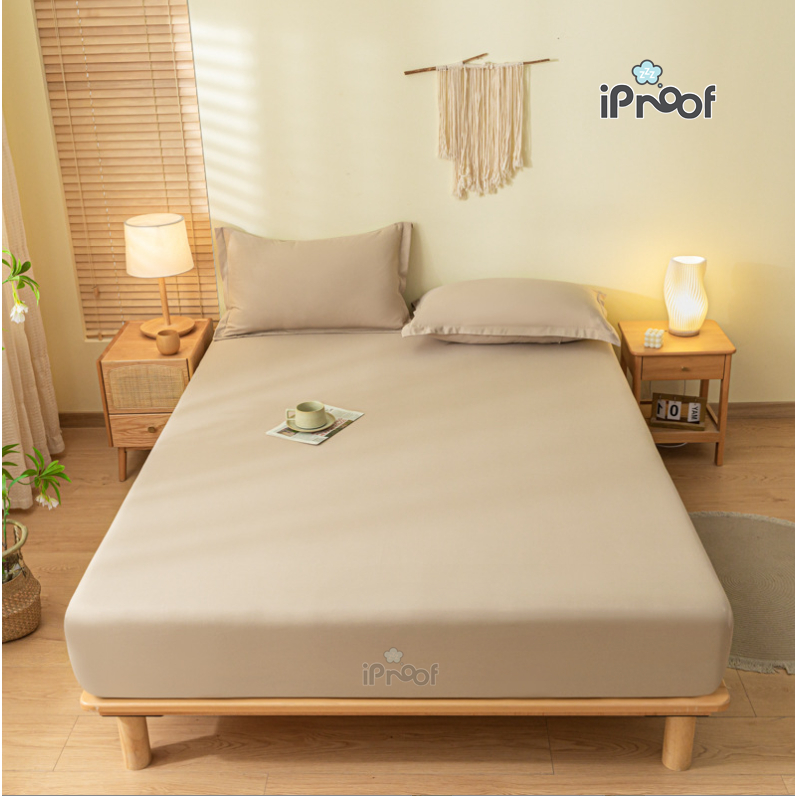 iProof ผ้าปูที่นอนกันน้ำ กันไรฝุ่น สีเบจ (Beige)