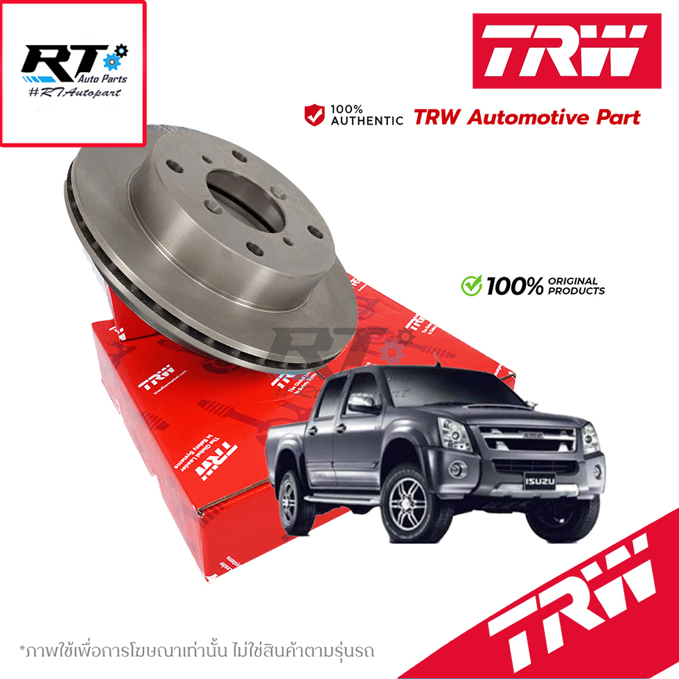 TRW จานดิสเบรคหน้า Isuzu Dmax Chevrolet Colorado MU-7 ปี03-12 2wd 4wd Hilander / จานดิสเบรค จานเบรค ดีแม็ก / DF7267