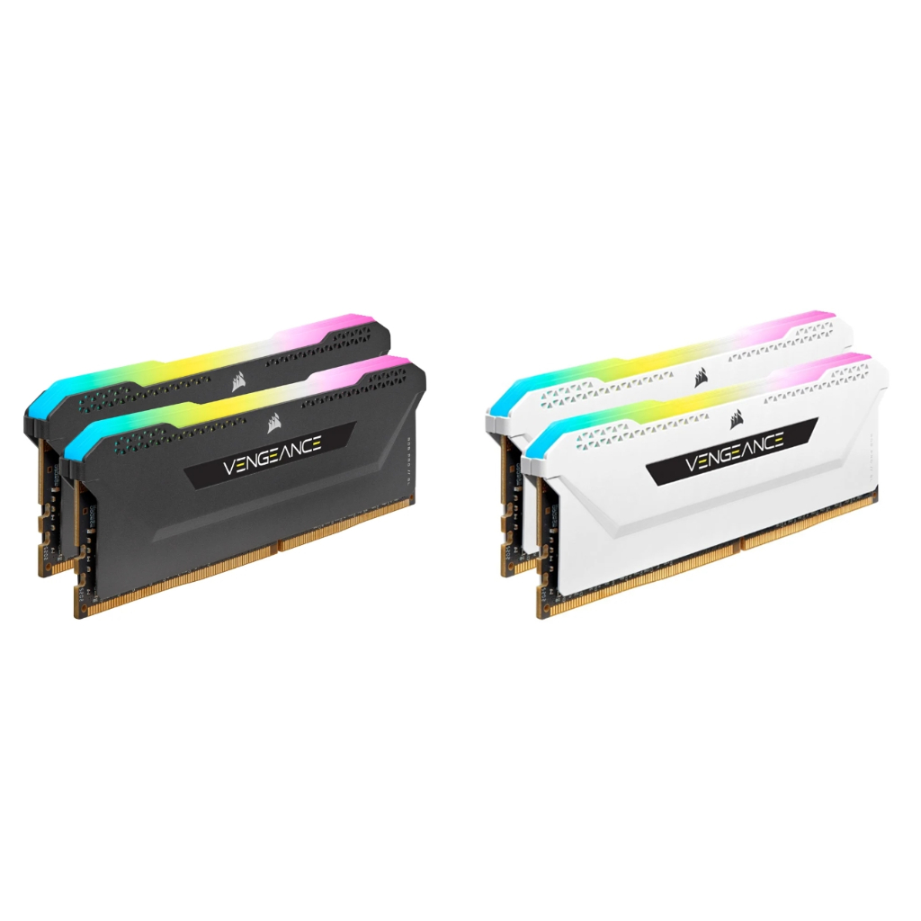 RAM PC แรม (หน่วยความจำ) CORSAIR VENGEANCE RGB PRO SL DDR4/3200MHz และ DDR4/3600MHz (16GBx2) 32GB (WHITE) &amp; (BLACK)