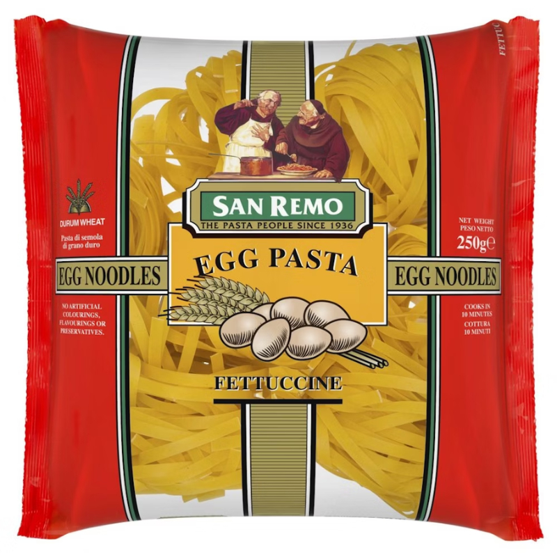 ซานรีโม พาสต้าไข่ เฟตตูชินี 250 กรัม - Fettuccine Egg Pasta 250g San remo brand
